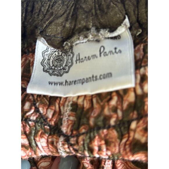 Harempants.com harem pants, green/brown/rust, one size. bohemian, yoga, festival - Picture 4 of 4